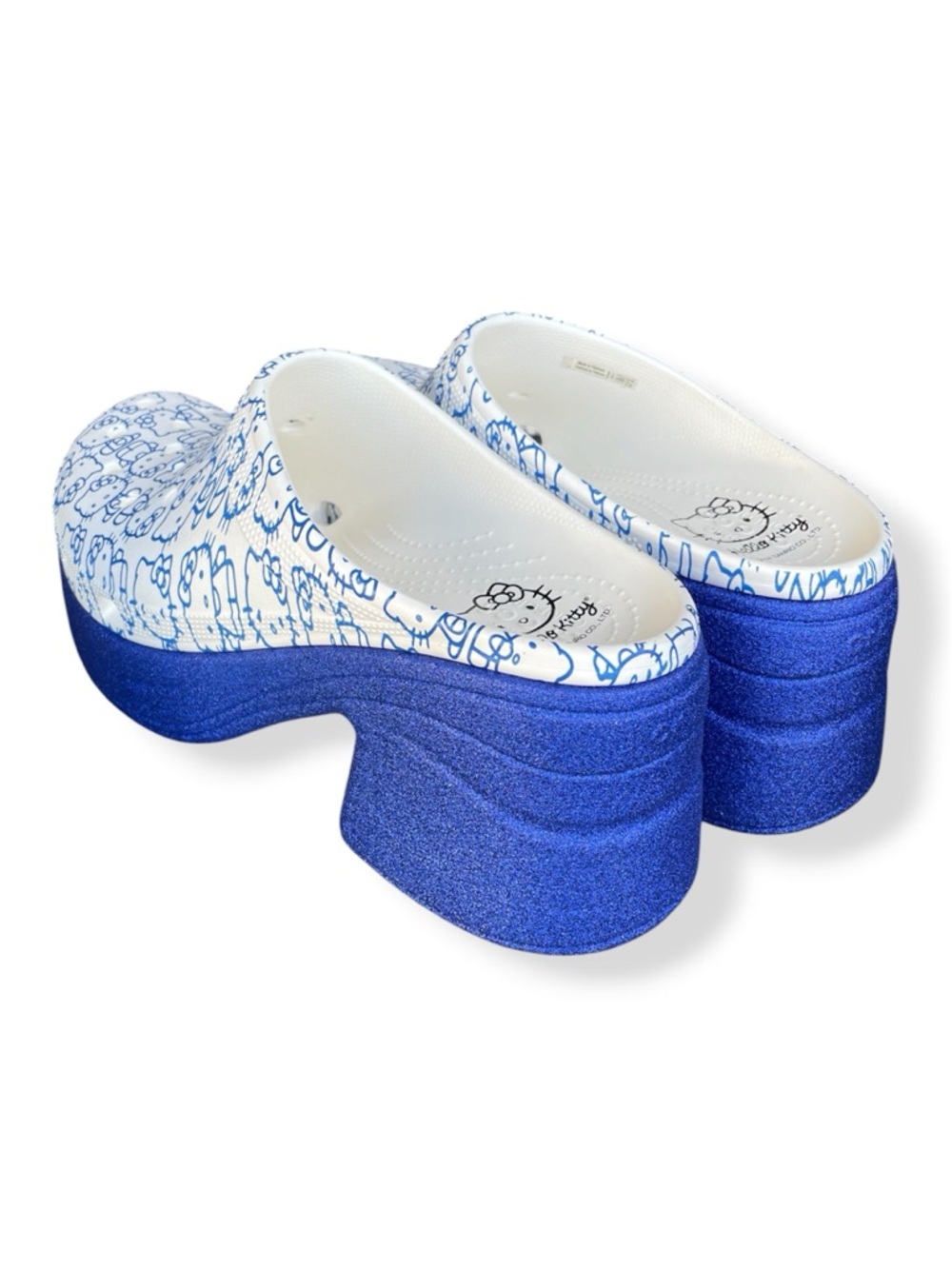 Hello Kitty x Crocs Siren Clog '50th Anniversary' Blue Glitter Platform Mules 11 - Picture 8 of 15